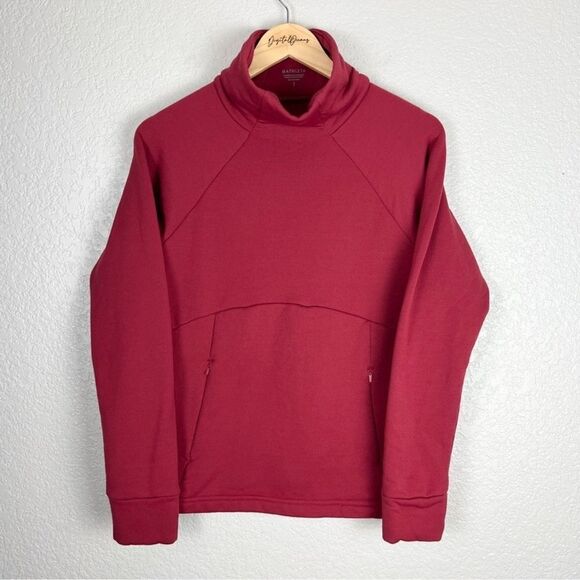 Athleta Polartec Funnel Neck Sweatshirt, Decadent Red SP - Picture 2 of 8